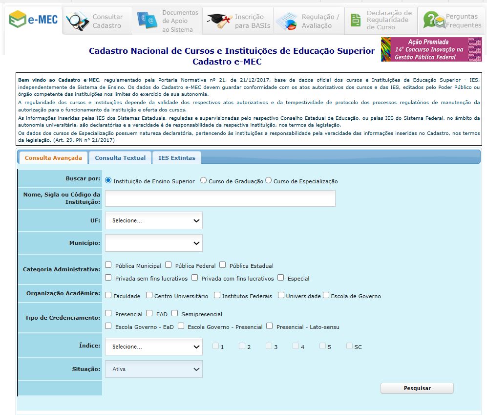 eMEC Portal eMEC